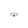 Dainty Amethyst Solitaire Ring with Beaded Band – February Birthstone Jewelry