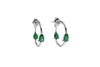 Delicate Elegant Pear Cut Natural Emerald Hoops May Birthstone Jewelry