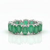 4.40 carat Pear cut Natural Emerald Eternit Band In 14 and 18K Gold Special Gift for her