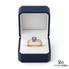 Elegant Princess Cut Amethyst Diamond Ring in 14k and 18k Gold Fine Gold Jewelry