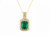 8.10 carat Stunning Natural Emerald Pendant Emerald Cut Green Gem with Diamond Halo Glow
