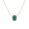 Cushion Cut Natural Emerald and Diamond Halo Pendant in 14K Gold Elegant Birthstone Jewelry