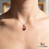 Oval Ruby & Diamond Teardrop Pendant – Sophisticated Statement Jewelry