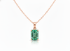 4.10 carat 14K Gold Emerald cut Natural Pendant Necklace Timeless Emerald Jewelry