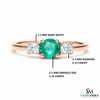 Minimalist Emerald Center Stone Ring with Diamond Accents