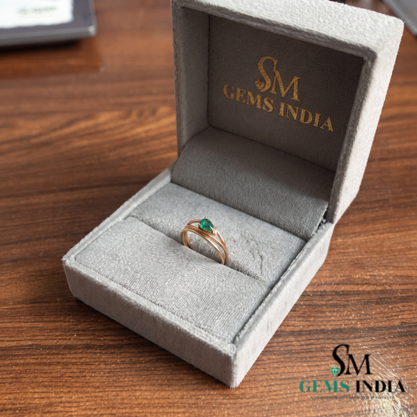 Natural Pear Shape Emerald Wrap Ring in 14k Gold - Emerald Wrap Ring