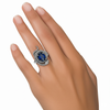 Oval Shape Blue Sapphire Snack Style Elegant Ring In 18k Solid Gold