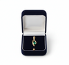 Oval Shape Natural Green Emerald & Diamond Twist Pendant - Green Gemstone Jewelry
