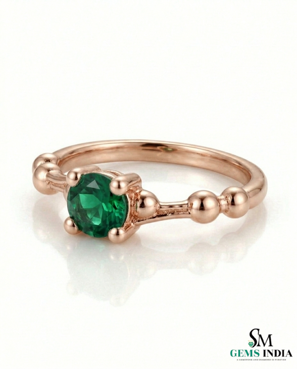 2 Karat Herzform-Smaragd- und Diamantring aus 14 Karat Gold, Smaragd-Verlobungsring