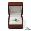 2 Karat Herzform-Smaragd- und Diamantring aus 14 Karat Gold, Smaragd-Verlobungsring
