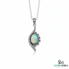 Pear Shaped Opal Vintage Teardrop Style Pendant - Fine Jewelry Gift
