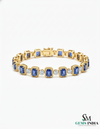 Elegant Emerald Cut Tanzanite Bracelet with Diamond Accents – Gift for Her