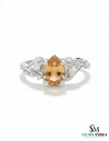 Pear Cut Citrine & Diamond Twist Ring in 14k and 18k Gold Elegant Gemstone Ring
