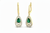 Luxury Natural Emerald Teardrop Earrings with Diamond Border 14K Gold