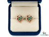 Marquise Emerald Heart Shaped Gold Stud Earrings