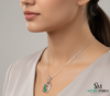 Oval shape Natural Emerald Diamond Heart Pendant - Fine Gemstone Jewelry