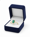 Emerald Cut Natural Emerald May Birthstone Women Engagement Ring 14k Fine Jewelry Gold Ring