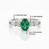 1.20 carat Oval shape Natural Emerald and Diamond Split Shank Ring in 14k Gold Gift for her