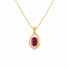 Oval Ruby & Diamond Halo Pendant Special Surprise gift for her
