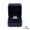 Cushion Cut Natural Amethyst & Diamond Halo Engagement Ring