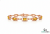 Elegant Emerald Cut Citrine Diamond Bracelet - Gift For Her