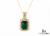 8.10 carat Stunning Natural Emerald Pendant Emerald Cut Green Gem with Diamond Halo Glow
