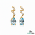 Natural Aquamarine Pear Drop Earrings with Diamond Accents