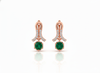 1.90 carat Natural Emerald Round Drop Earrings in 14k Gold Classic Round Green Gemstone Earrings