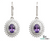 Elegant Oval Amethyst Drop Earrings with Diamond Halo in 14k and 18k Gold