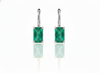 3 carats Emerald cut natural emerald stud earrings Rectangular Gemstone Drops