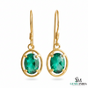 Natural Emerald Oval Drop Earrings – Gold Classic Everyday Fine Jewelry Earrings