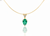 1.90 carat Natural Teardrop Emerald Pendant Necklace in 14k Gold with Diamond Accent