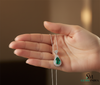 Natural Pear Cut Emerald Diamond Halo Pendant - Elegant Green Emerald Jewelry