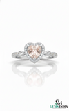 Heart-Shaped Morganite & Diamond Halo Ring – Morganite engagement ring
