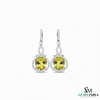 Oval Peridot Diamond Elegant Drop Earrings for Women