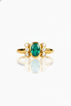 2.20 carat Oval Shape natural emerald and diamond ring in 14k solid gold Anniversary Gift