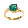 2 carat Heart Shape Natural Emerald and Diamond Ring 14k gold Emerald Engagement Ring