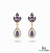 Marquise Cut and Pear Amethyst & Diamond Earrings Anniversary Gift for her