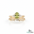 Oval Natural Green Peridot &amp; Diamond Two-Piece Ring Set in 14k and 18k gold - August birthstone