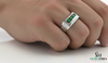 Natural Zambian Emerald Men's Ring: 14k Gold May Birthstone
