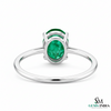 Oval Cut Green Emerald Solitaire Ring – Minimalist Engagement Ring