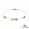 Emerald Station Chain Bracelet with Infinity Center – Minimal Gold Jewelry