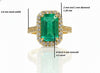 4.50 carat Emerald cut Natural Emerald and Diamond Engagement Ring Unique Gift for her
