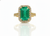 4.50 carat Emerald cut Natural Emerald and Diamond Engagement Ring Unique Gift for her