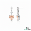 Heart-Shaped Morganite & Diamond Drop Earrings – Morganite Bridal earrings