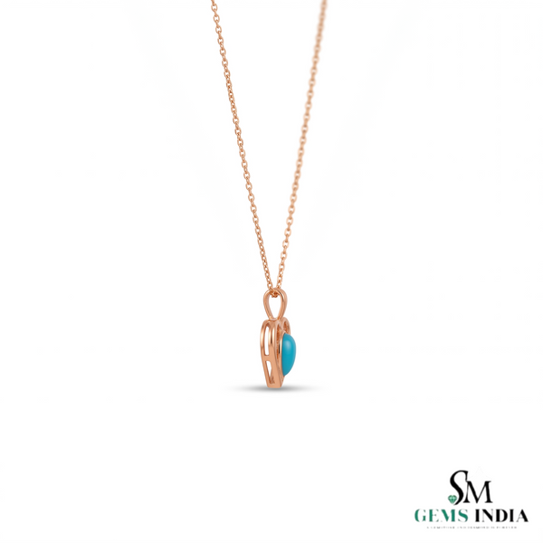 Romantic Pear Turquoise Heart Pendant - – Elegant Fine Jewelry For Women