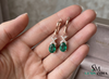 Luxury 3.90 carat Natural Emerald Oval Earrings with Sparkling Diamond X Motif