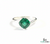 Cushion Cut Emerald Engagement Ring in Solid Gold – Minimalist Solitaire Ring