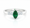 Marquise Cut Emerald and Diamond Ring in 14K Gold Elegant Gemstone Engagement Ring