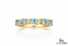 Luxury Aquamarine & Diamond Wave Band Ring - Diamond Twist Ring